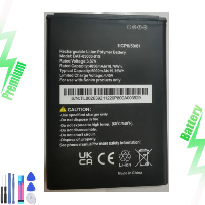 Replacement Battery for Sonim XP10 BAT-05000-01S 3.87V 5000mAh 1IC96/59/81