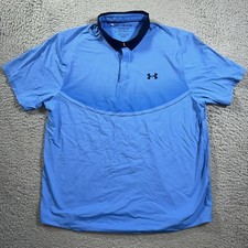 Under Armour The Iso Chill Polo Shirt Men XL Blue Short Sleeve Golf Performance