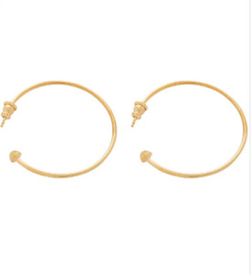 Authentic Designer Chloe Gold Plated Names Style Hoops Women's Earrings