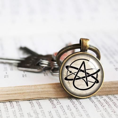 Atheistisches Symbol Atomkette Schlüsselanhänger Schlüsselring Agnostiker Freidenker Skeptische Geschenke - Bild 2 von 9