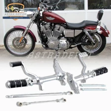 Chrome Billet Forward Controls Kit For Harley Sportster XL883 XL1200 1991-2003
