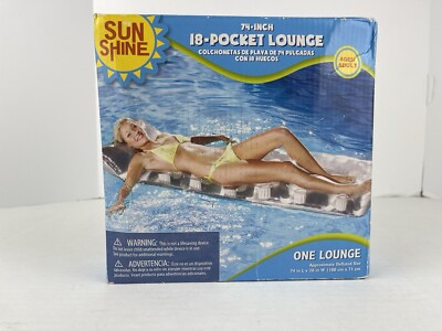My Sun Shine 18 Pocket Suntanner Inflatable Lounge Pool Air Tube Float Raft 74''