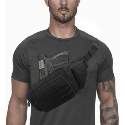 Tactical Concealed Carry Fanny Pack Gun Bag for Right Left