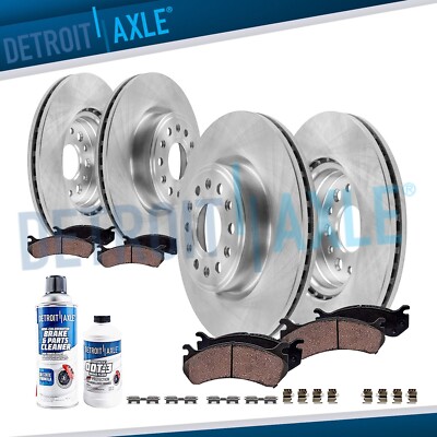 Front and Rear Brake Rotors and Ceramic Brake Pads Kit for 2019 - 2023 Ram 1500