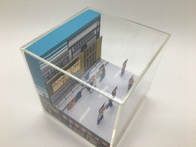 River City Ransom Brawl outside the Higschool Barf! Shadow Box Diorama Decor NES