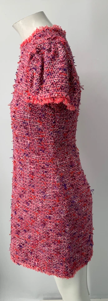 Vestido Kate Spade Rosa, Rojo, Púrpura Flutter Tweed Manga Corta Talla 4 Foto 4 de 4