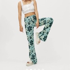 Urban Outfitters Pants Size Small Green Bryn Pull-On Flare Hippie Festival Rave