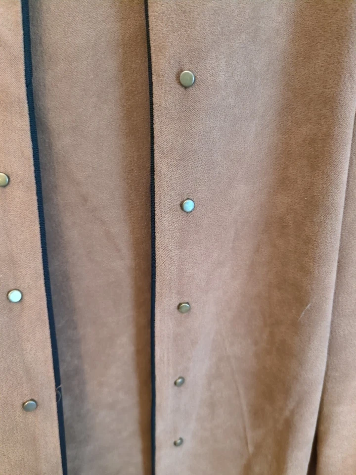 Винтажный 90-х R & K искусственной замши коричневый блейзер кардиган комплект 2 изделия 26 Вт плюс карьера - Изображение 2 из 4