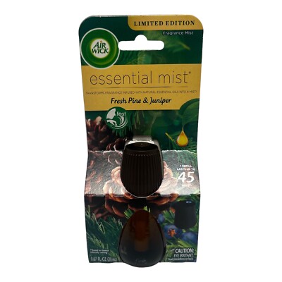 Air Wick Essential Mist Diffuser Fresh Pine & Juniper 0.67oz NEW RARE LIMITED