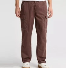 NEW True Religion Pants Jeans Bracken Cargo Brown / White Stitch Men's Size 34