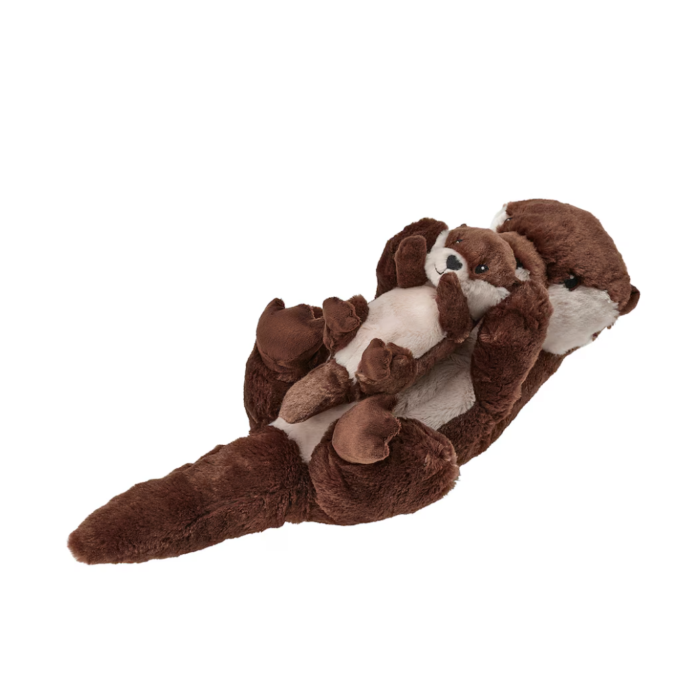 Ikea Otter Mother Baby Stuffed Animal Doll Toy Children Brown