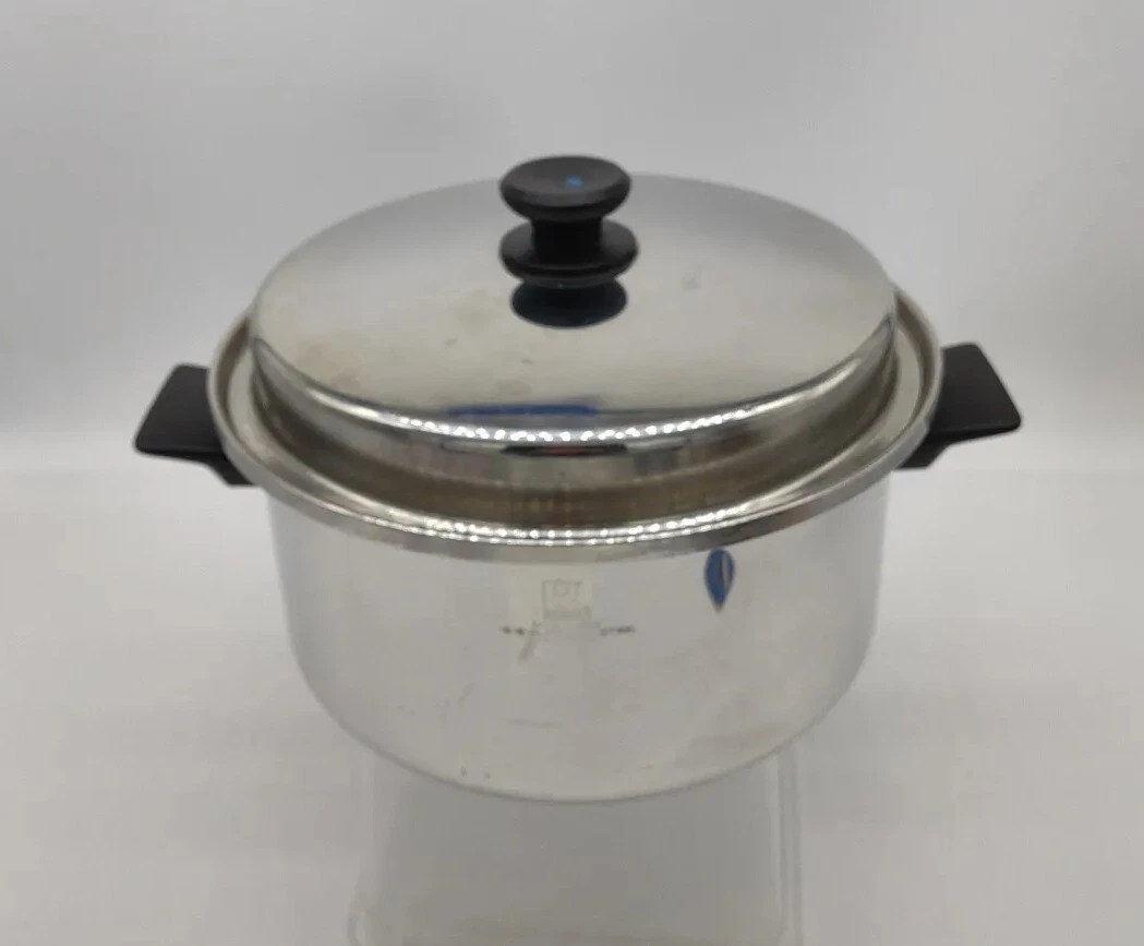 Vtg Rainbow Cooking System Surgical Stainless Steel 18 8 Pot Pan with Lid 10"x5"