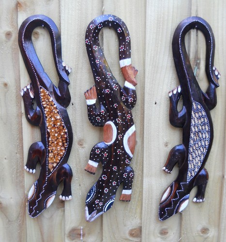 Amazing Coloured Wooden LIZARD 50 cm Wall New Decoration Different Colours - Picture 5 of 16