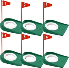 Golf Training Putters Cup & Flag Plastic Golf Hole for Backyard Garage 6 Pack