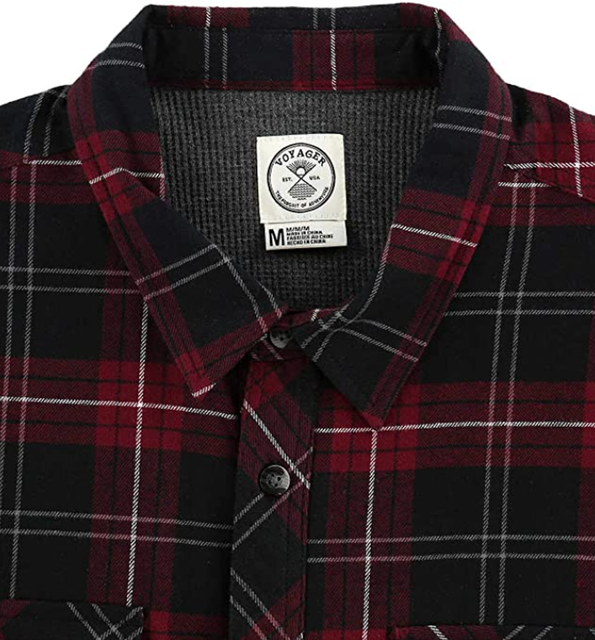 Voyager Mens Thermal Lined Flannel Shirt Size XXL Biking Red Plaid for