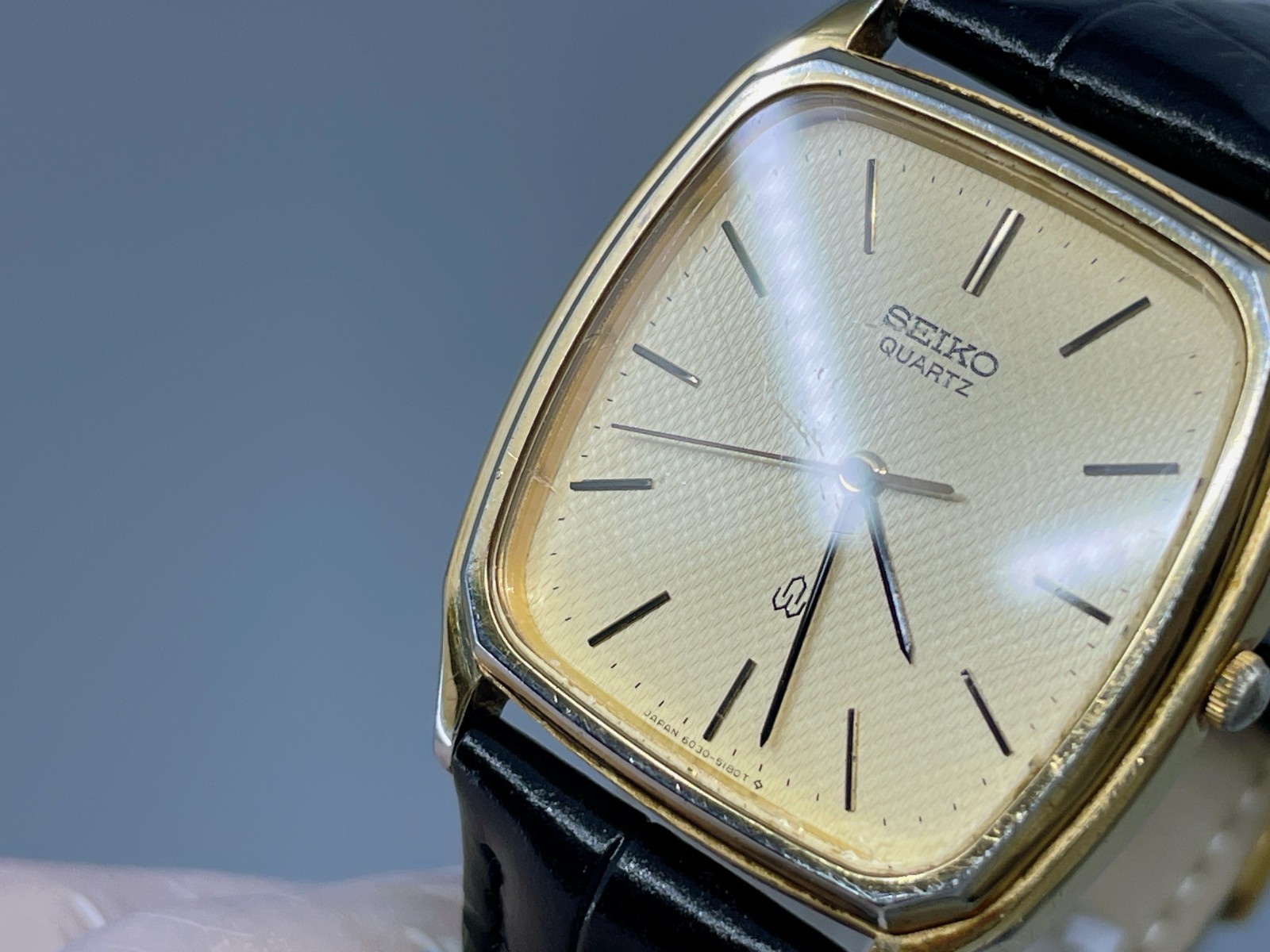 Seiko Chariot 6030-5190 31mm Gold Dial Square Quartz … - Gem