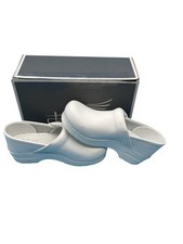 Dansko Professional Box Shoes Womens Size 7.5 White Leather Clog Work Slip On