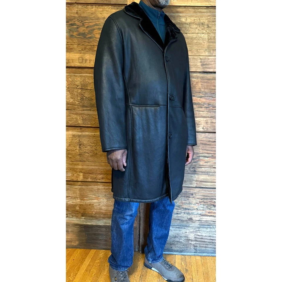 Abrigo de cuero genuino Ermenegildo Zegna Foto 2 de 4