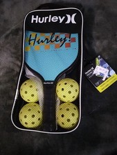 Hurley Pickleball Set Light Blue - 2/Paddles/4 Balls/Case - Brand New