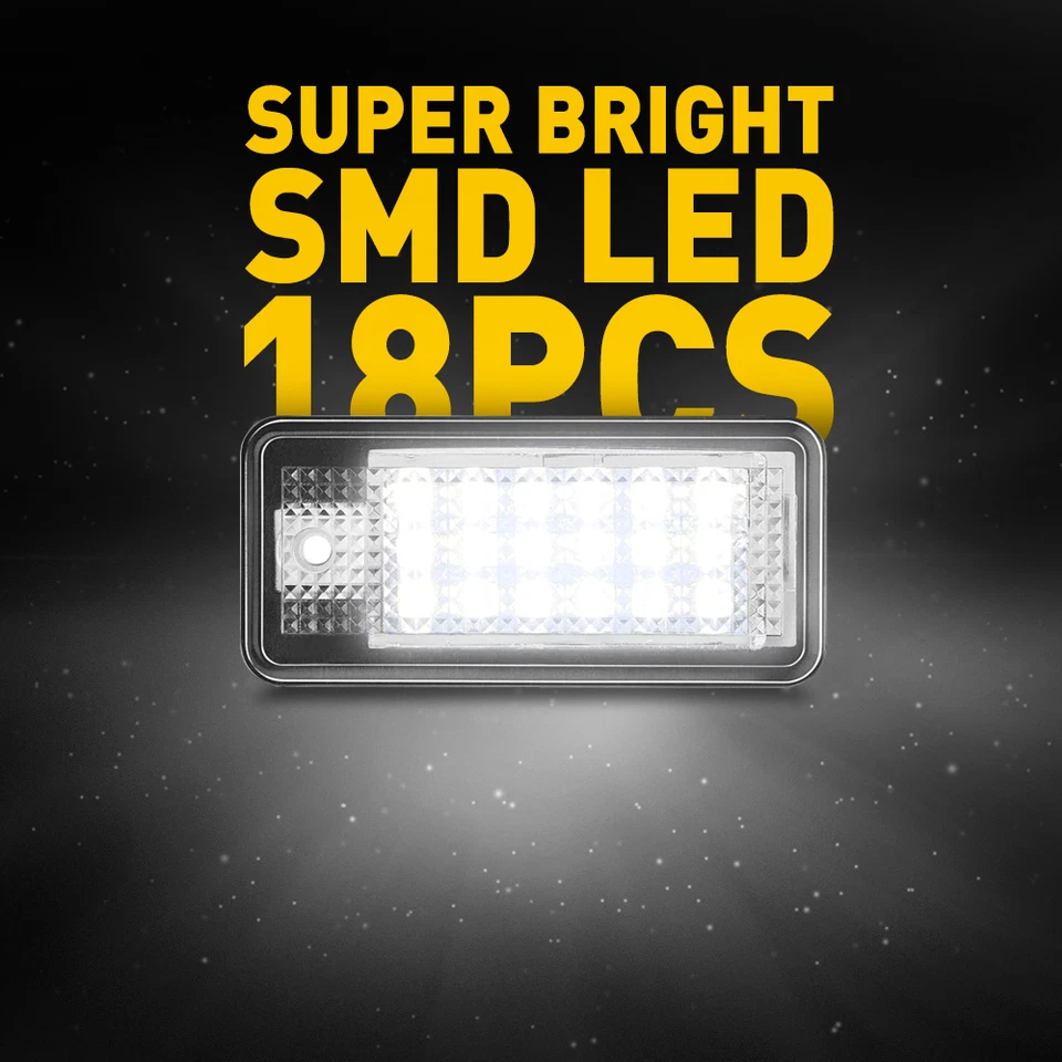 [BLANCO BRILLANTE] Para Audi A3 A5 A4 A6 A7 Q3 Q5 Q7 Luz de matrícula LED Lámpara de etiqueta Foto 3 de 4