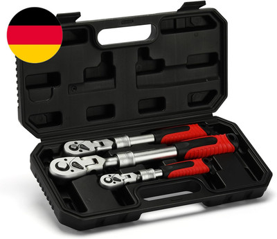 Mayouko 3PCS Flex Head Ratchet Wrench Set, 1/4'' & 3/8'' & 1/2'' Drive, 72-Tooth, C