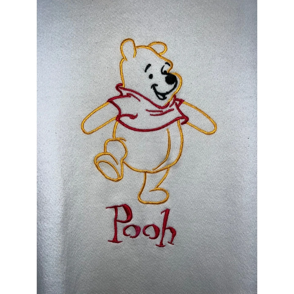 Sudadera De Colección Pooh Disney Pooh Bear Blanca Cuello Redondo Gráfico Dibujos Animados Años 90 L Foto 2 de 4