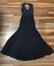 Alex Sophia Women's Navy Embellished Evening Gown Size 10