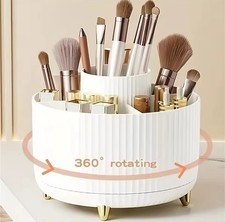 360  Rotating Makeup Organizer Brush Holder Lipstick Vanity Storage Desk Caddy