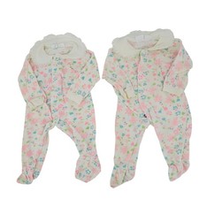 Vintage Carter's Pastel Floral Footed Pajama Footies TWIN Baby Girls M 6-12 mo