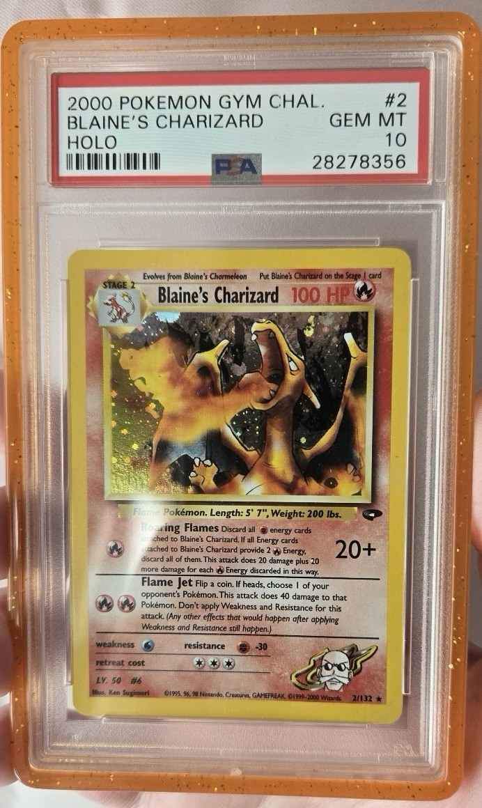 2000 Pokemon Gym Challenge Blaine's Charizard Holo #2 PSA 10 GEM MT Vintage