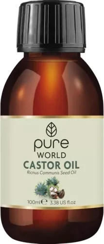 Bio 100% Pure World Rizinusöl für Haare, Wimpern und Haut 100ml BESCHÄDIGTE BOX - Bild 1 von 11