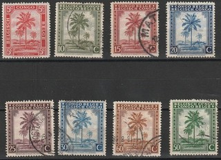 TIMBRES DU CONGO BELGE. lot de 8 timbres