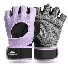 Weight Lifting Gloves for Women Men with Wrist Support, Workout Medium Purple