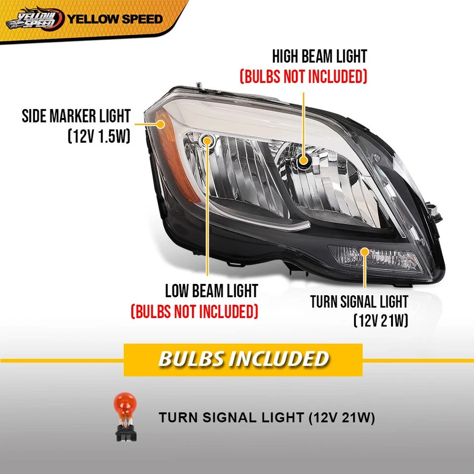 Faros halógenos lado izquierdo+derecho aptos para Mercedes-Benz GLK250 GLK350 2013-2015 Foto 3 de 4