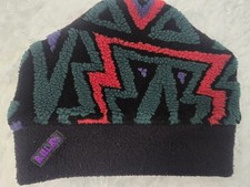 Vintage Bula USA Fleece Beanie Blue/Green VTG Skate/Snowboarding