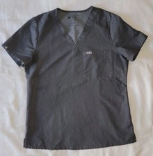 FIGS Technical Catarina One Pocket Scrub Top Graphite Size Small FW1000