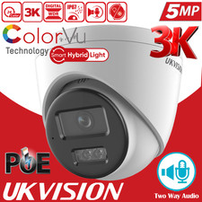 Hikvision OEM 5MP IP PoE CCTV Turret ColorVu Camera with 2-Way Audio Mic 40M IR