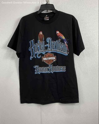 Harley Davidson Parrott Tropical Themed Roatan, Honduras Tee Shirt Size M