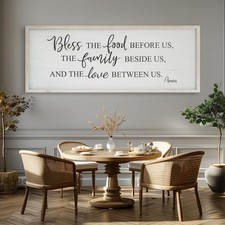 Bless The Food Before Us Home Decor Wall Sign For Family Kitchen Farmhouse Di...