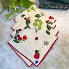 Vintage Set Of 4 Wild Strawberries  Pattern L...