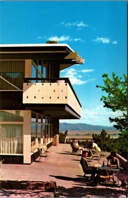 Vintage Postcard Trail West Lodge Buena Vista Colorado Lounge Patio View