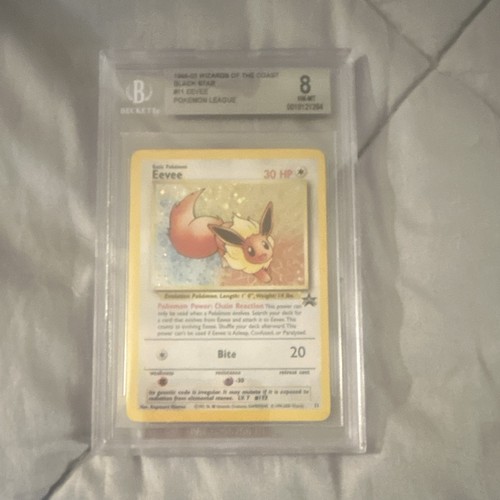 WOTC 2000 Pokemon League Black Star Promo Eevee #11 Holo 30HP BGS 8 EN