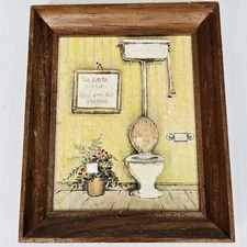 1974 Sammy Bowen Artmark 3D Bathroom Wall Plaque Funny Retro Toilet Humor Decor