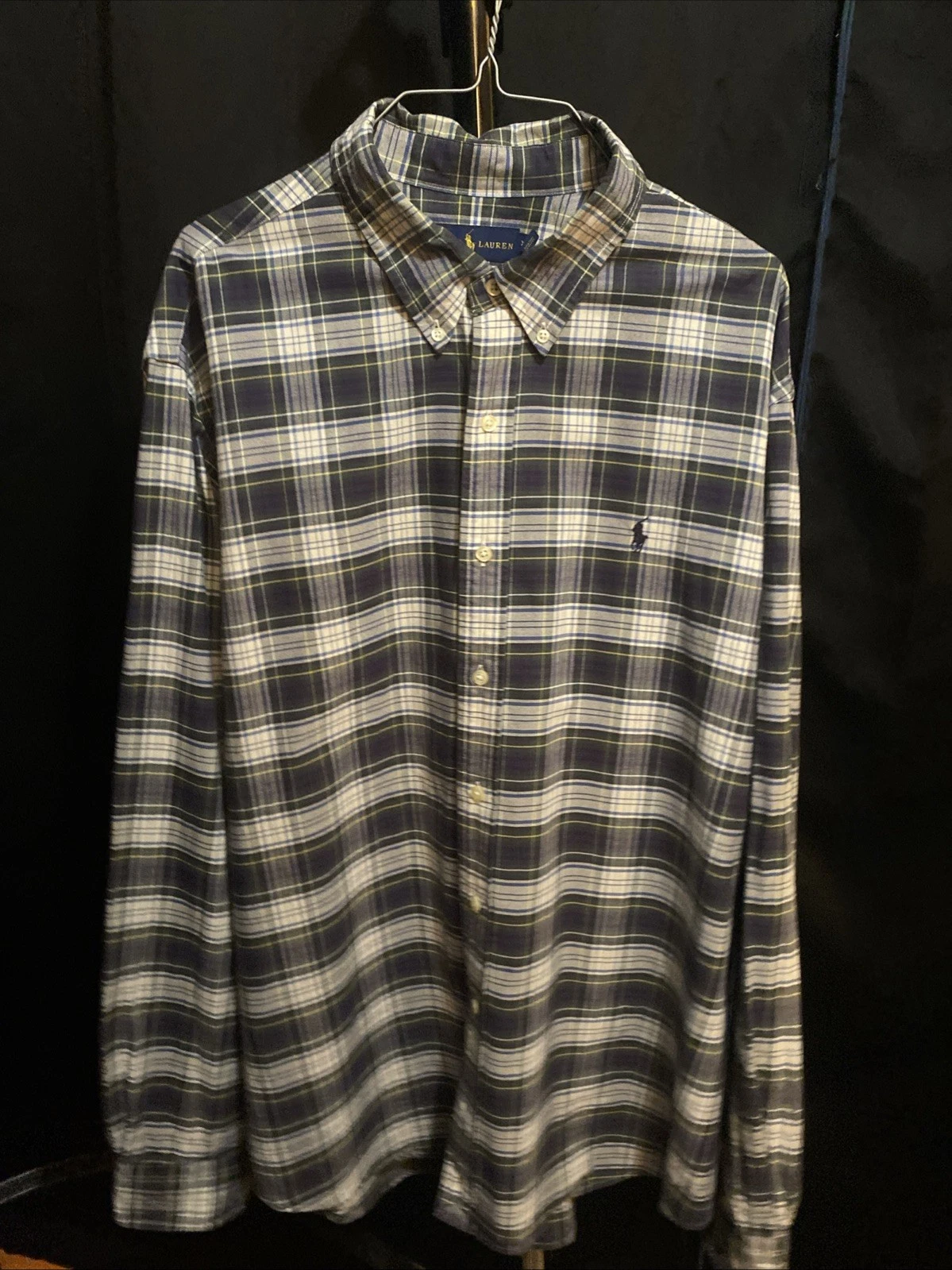 Polo Raplh Lauren Checkprint Plaid Button Down Multicolor 100% Cotton SIZE XXL