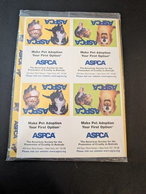 ASPCA Fun Gift Wrap Sheets Sealed Packs 4 Sheets Total 2 Patterns Gift Tags Pets