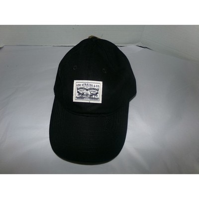 Levis Mens Baseball Cap Black Adjustable Hat Logo Patch