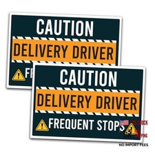 Caution Frequent Stops Delivery Driver Magnet Decal, Flex - 12x18 - 2 Pack
