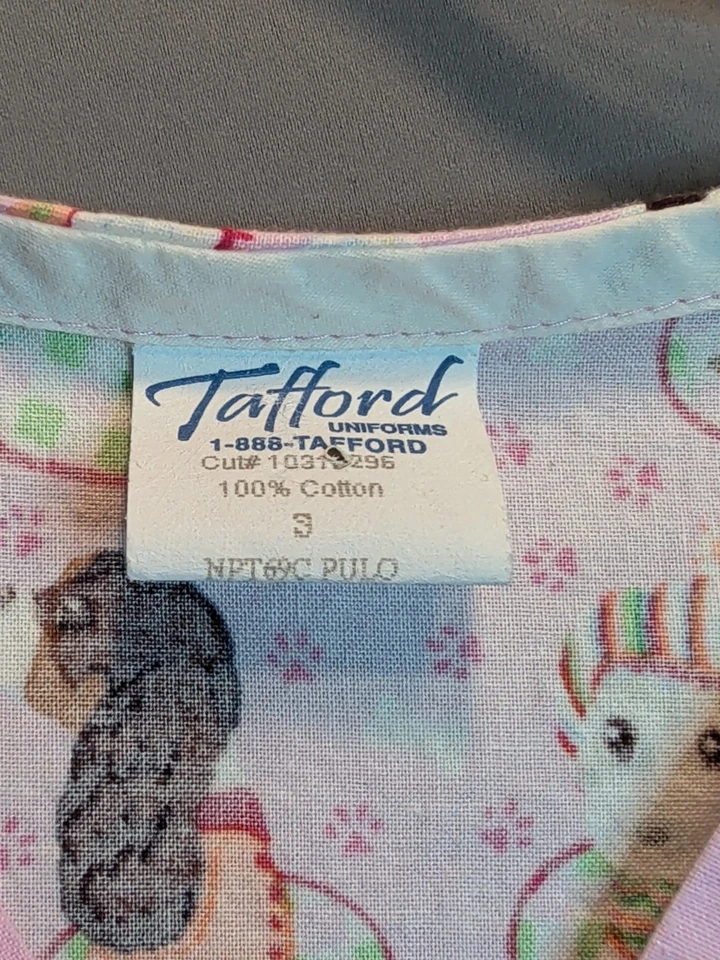 Tafford скрабы Топ и брюки - розовый щенок - оба женские размер S - бывшие в употреблении - Изображение 4 из 4