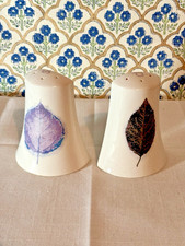 Portmeirion ‘Dusk’ salt & pepper pots by Jo Gorman leaf design Cruet