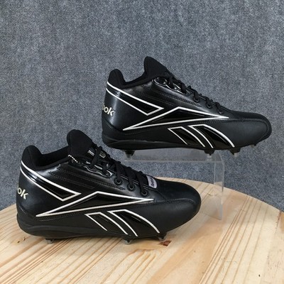Reebok NFL Thorpe Mid D Shoes Mens 11 Football Cleats Sneakers Athletic Black